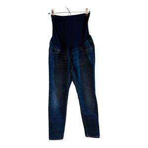 Branch + Twig Maternity Jeans LG Womens High Waistband Dark Wash Skinny Leg